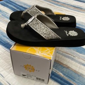 Yellow box flip flops